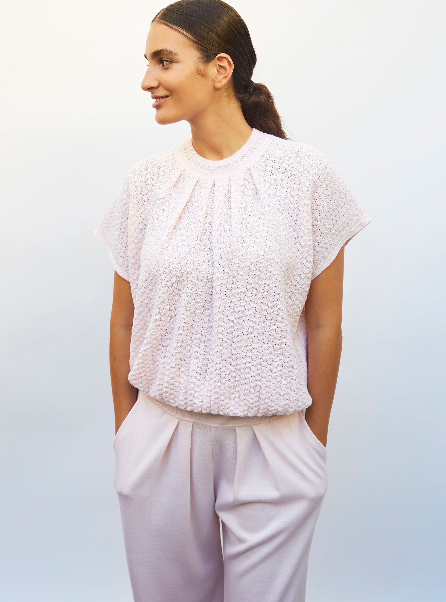 top ample en maille pointelle