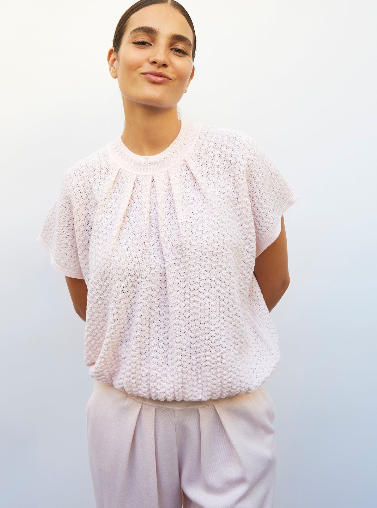 top ample en maille pointelle