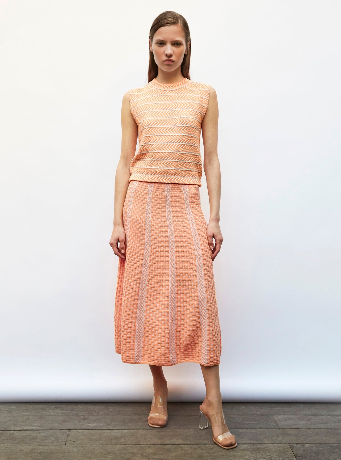 jupe en maille panier tressé