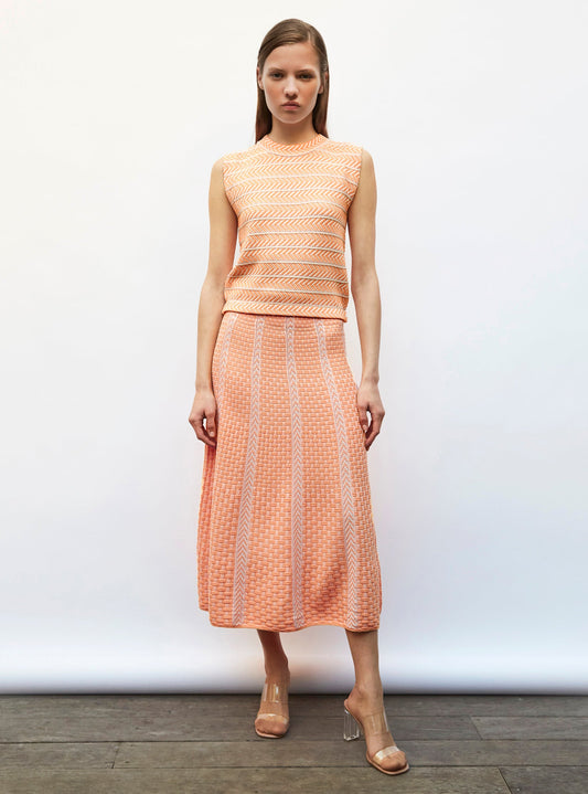 jupe en maille panier tressé