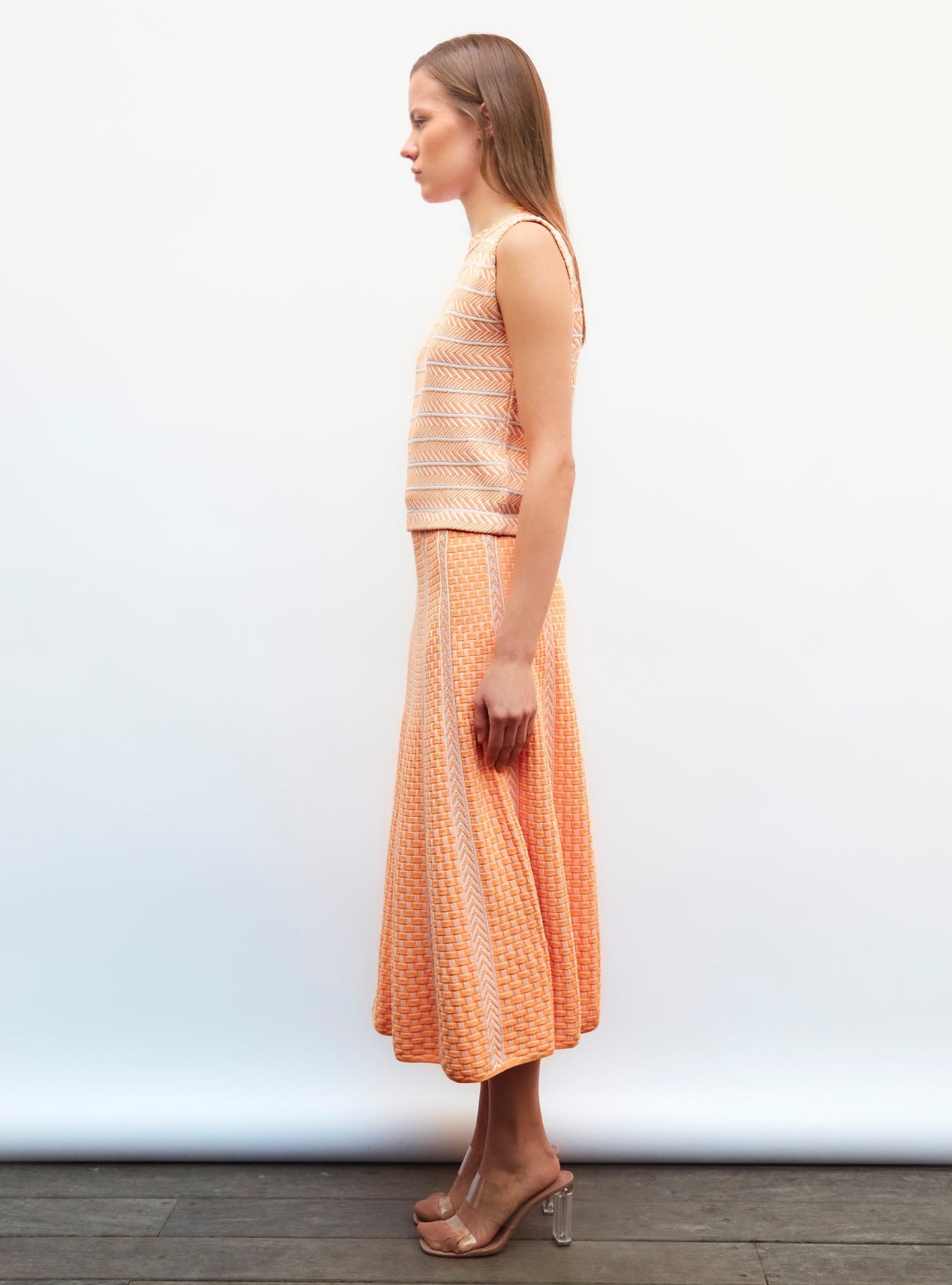 jupe en maille panier tressé