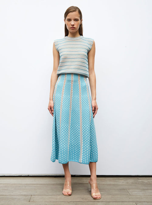 jupe en maille panier tressé