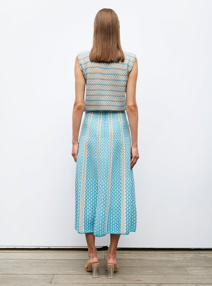 jupe en maille panier tressé