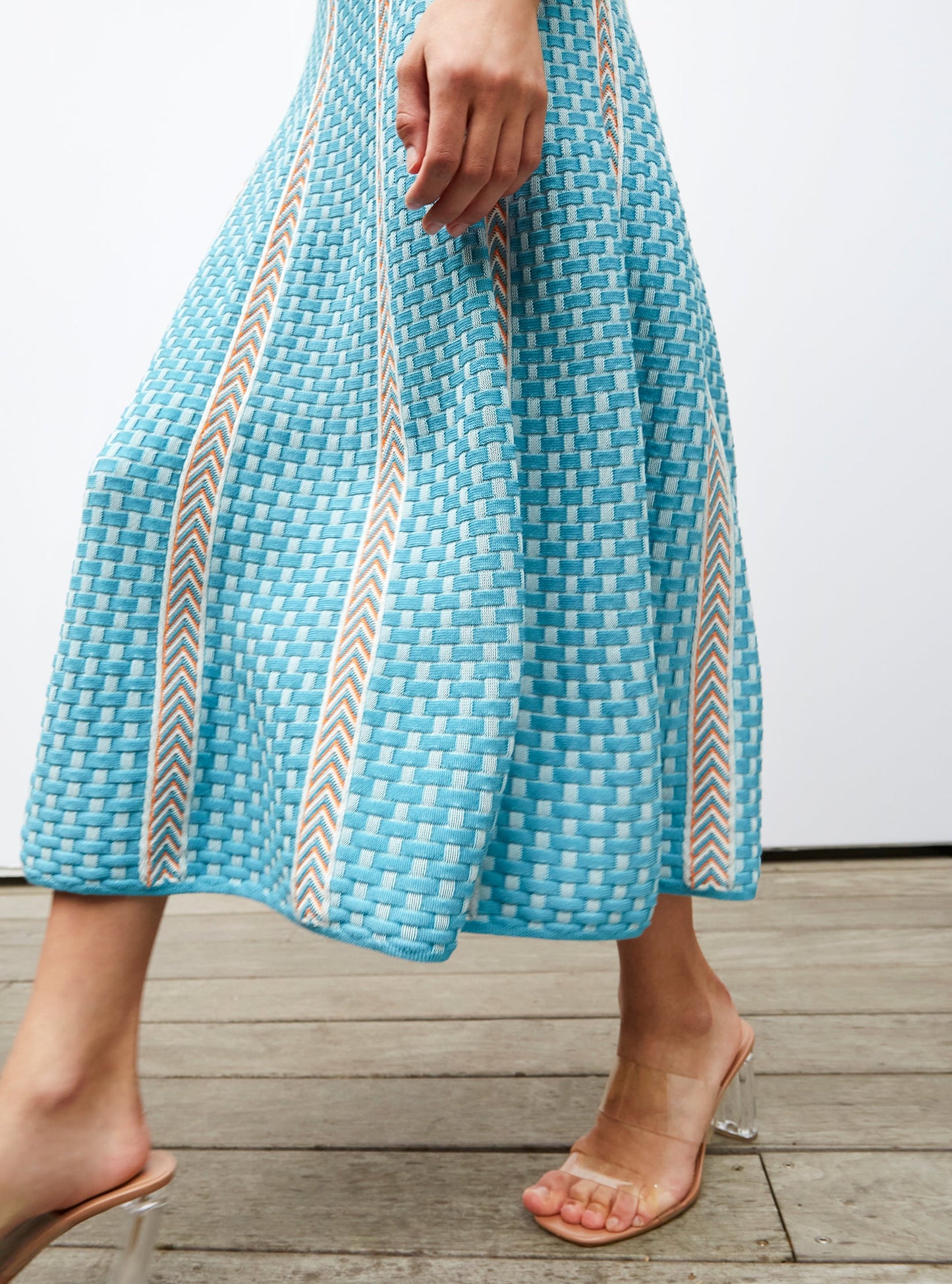 jupe en maille panier tressé