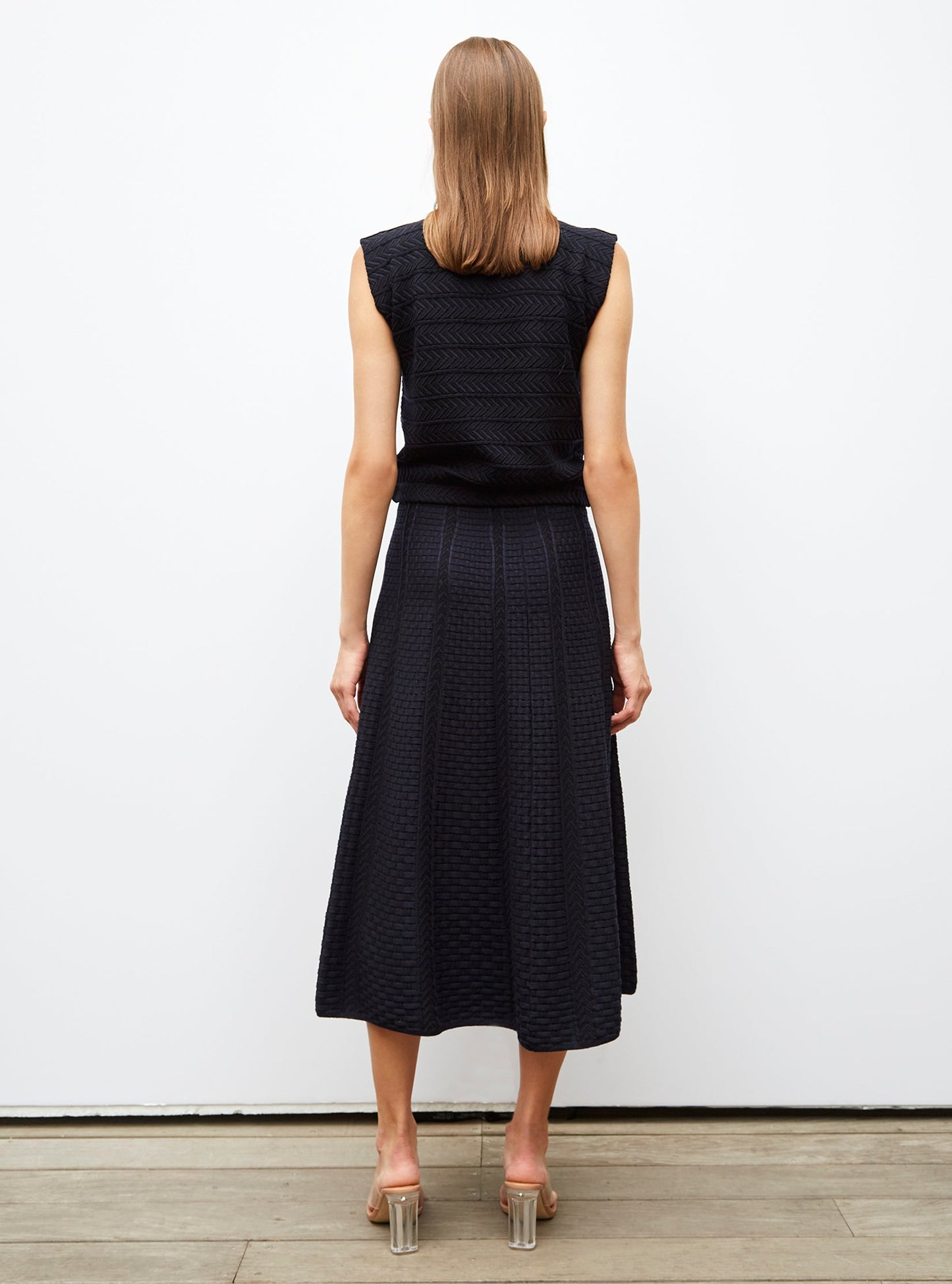 top en maille panier tressé