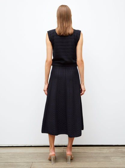 top en maille panier tressé
