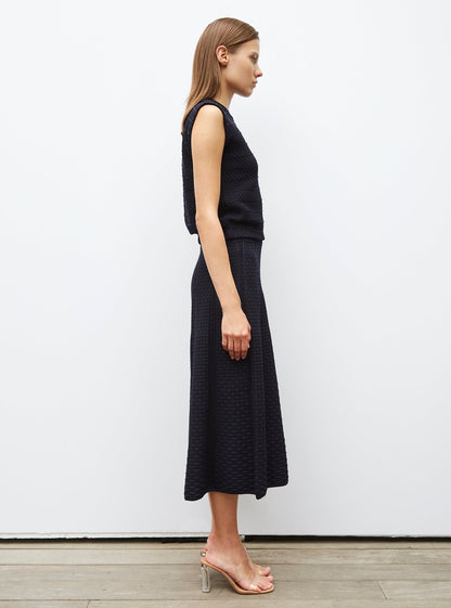 top en maille panier tressé