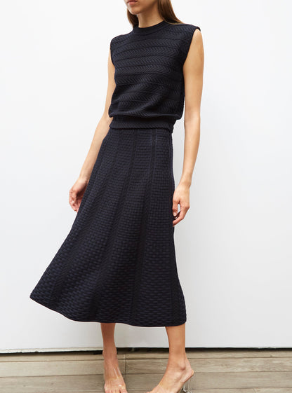 jupe en maille panier tressé