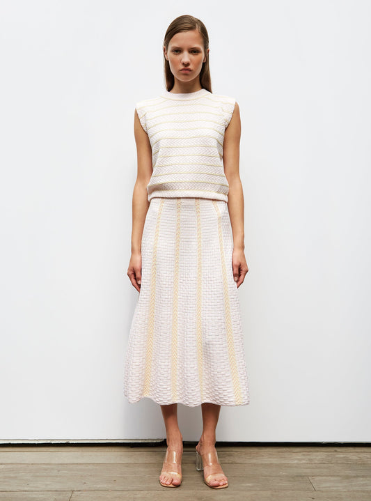 jupe en maille panier tressé