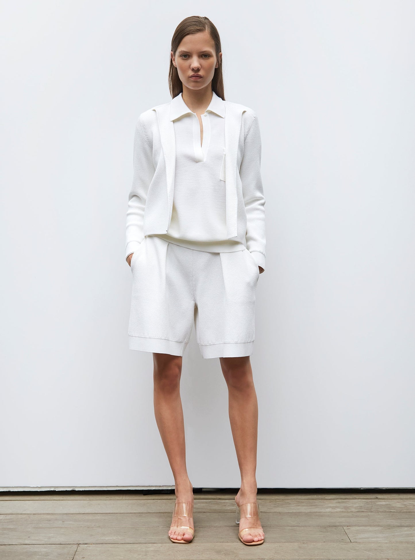 veste en maille mini côte piquée