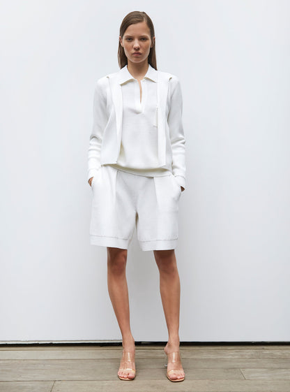 veste en maille mini côte piquée