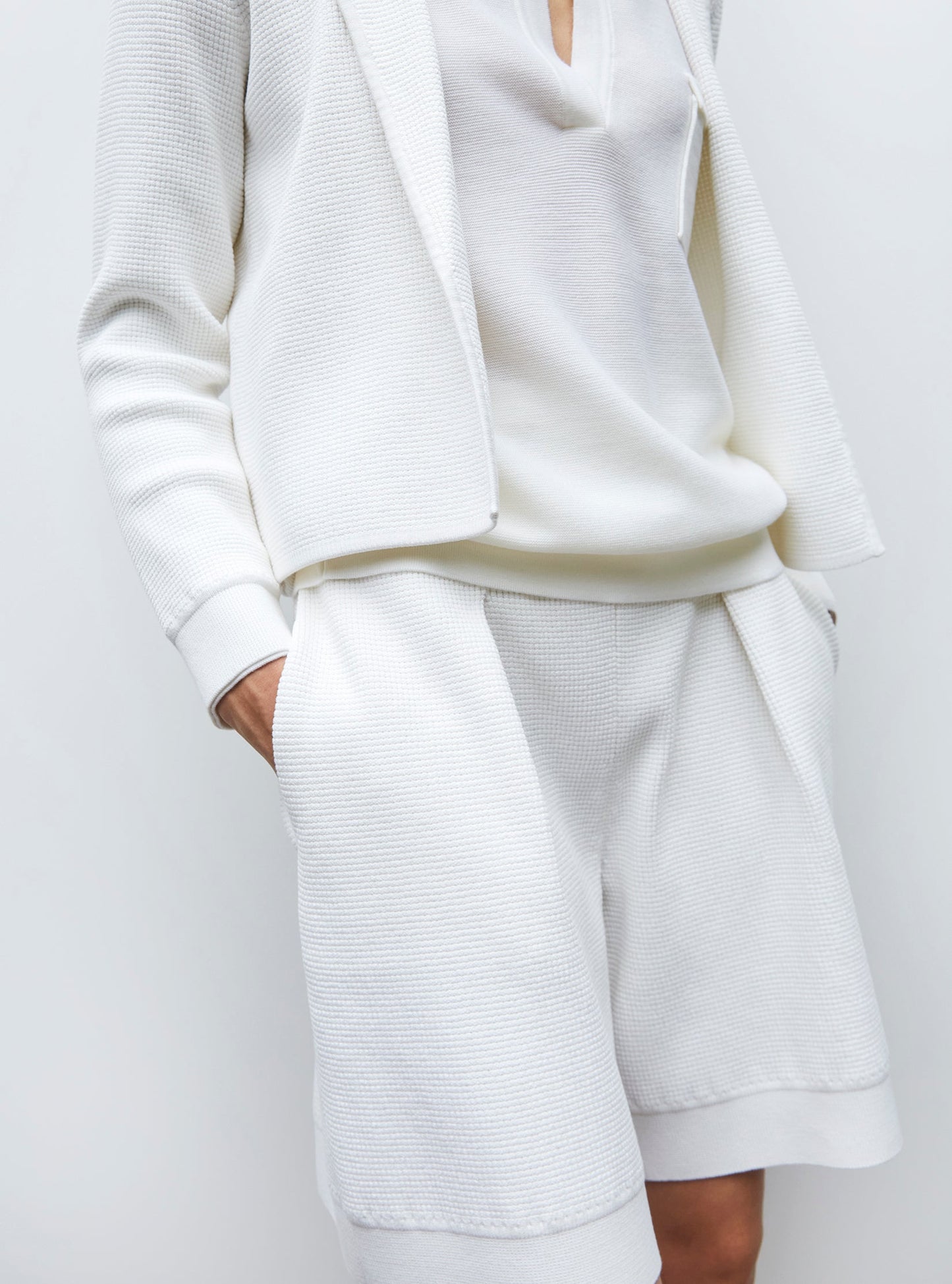 veste en maille mini côte piquée