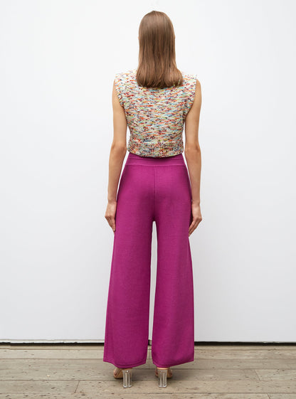 pantalon taille haute maille jersey