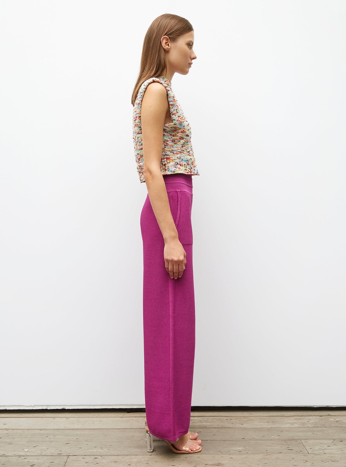 pantalon taille haute maille jersey