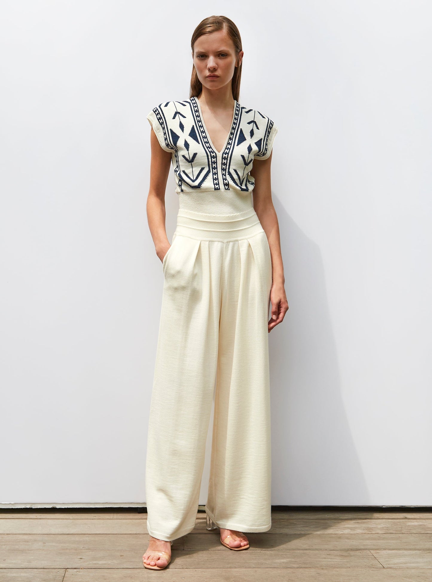 top v maille jacquard ikat
