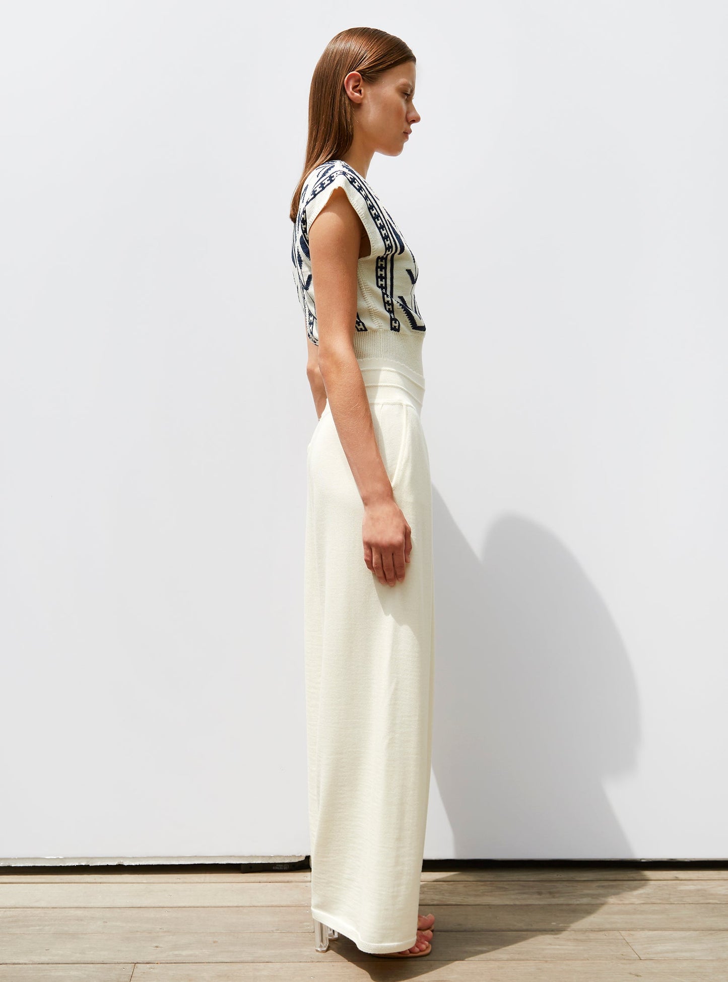top v maille jacquard ikat