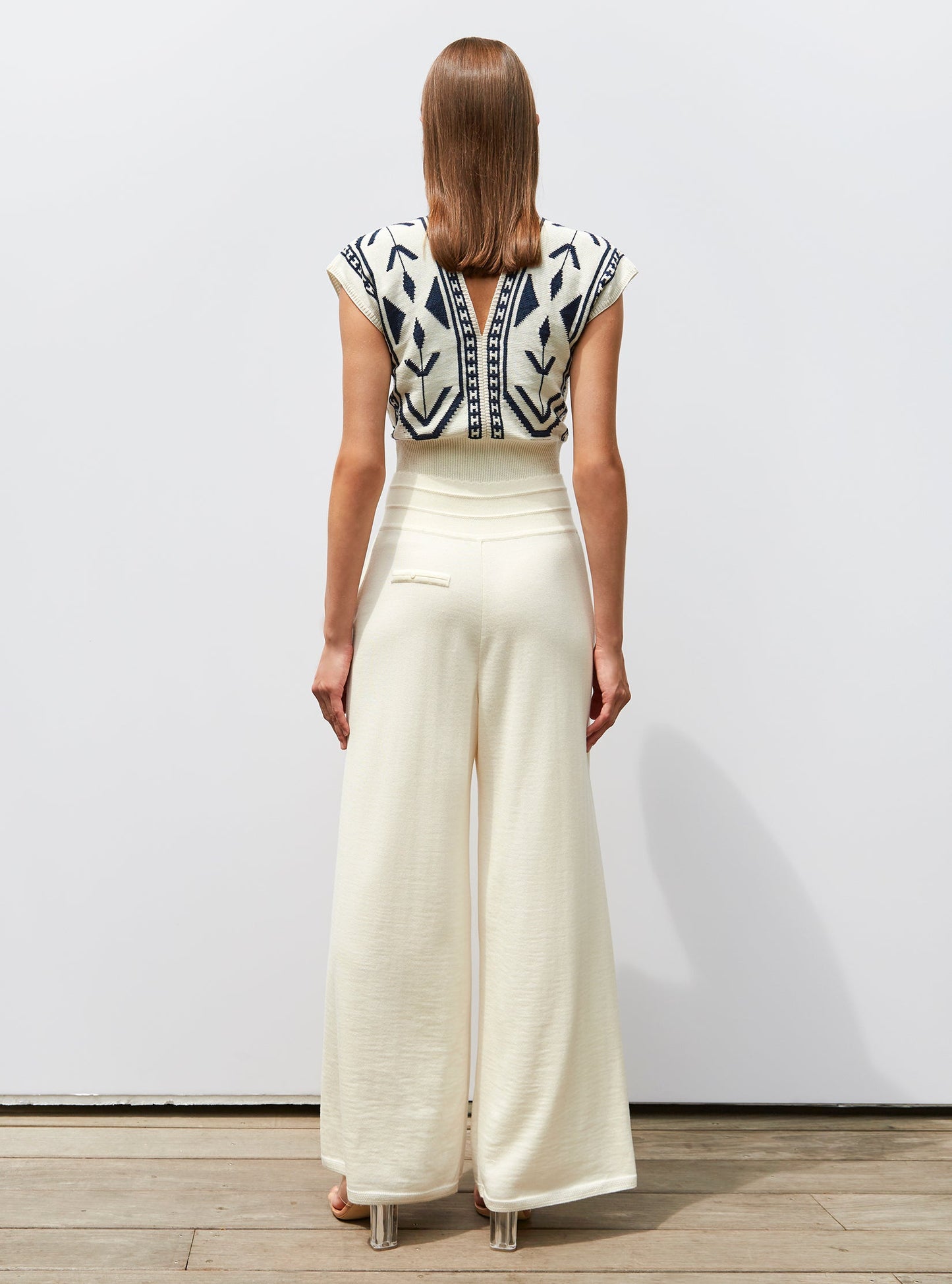 top v maille jacquard ikat
