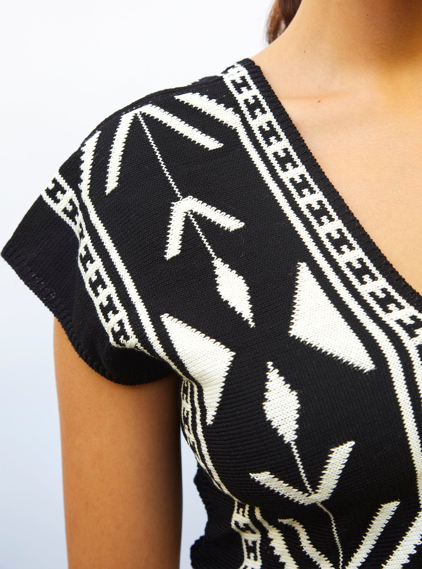 top v maille jacquard ikat