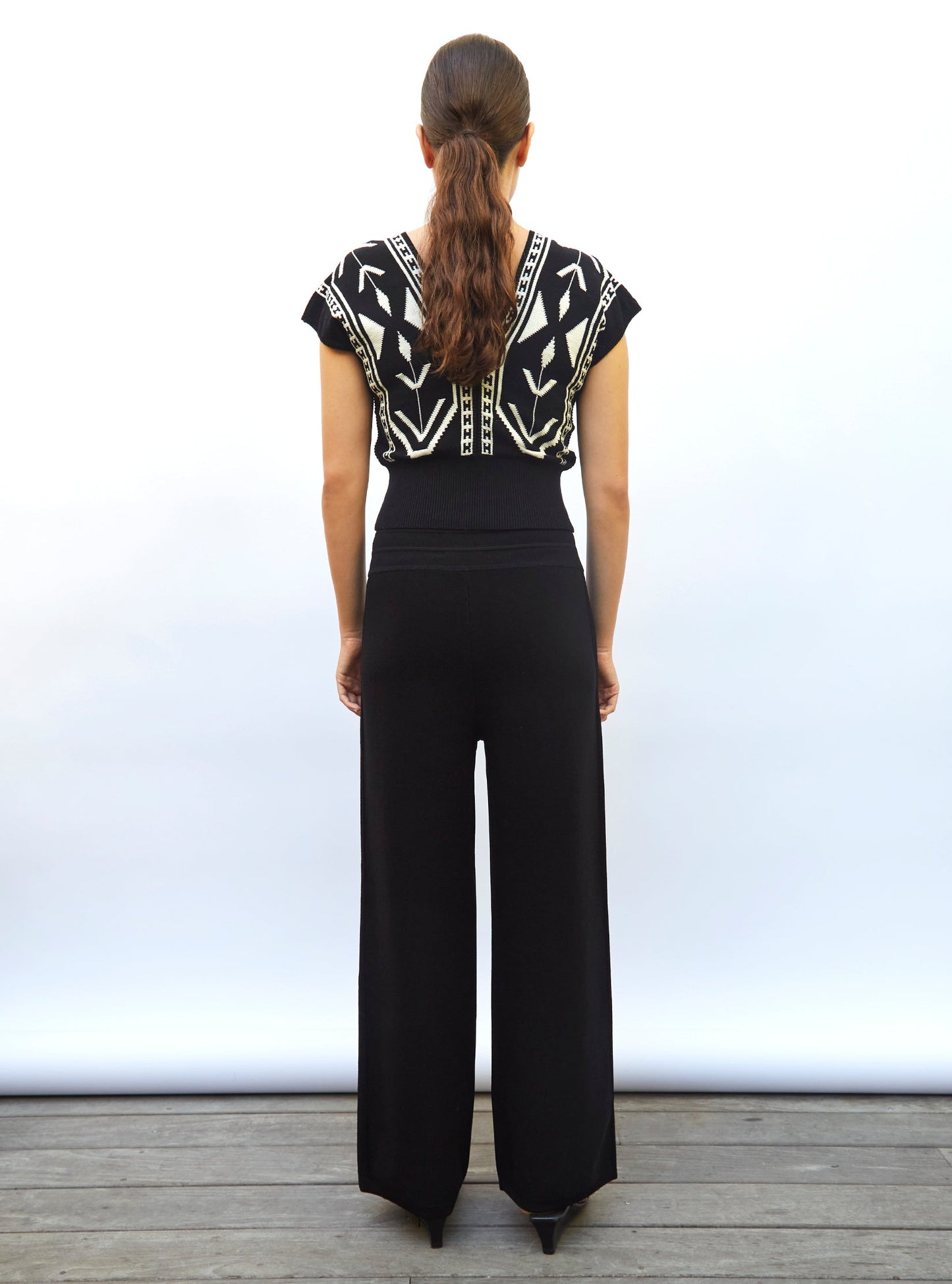 top v maille jacquard ikat