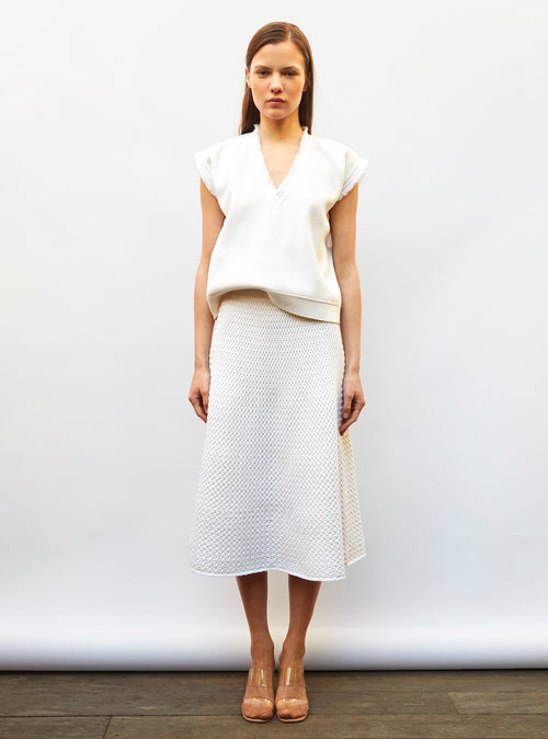 jupe midi maille smockée