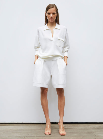 chemise maille col gansé