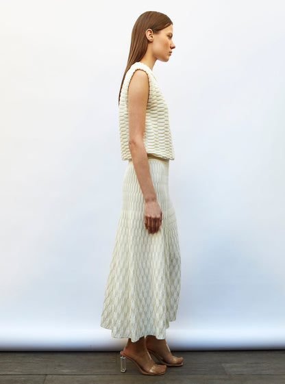 jupe longue maille zellige unie