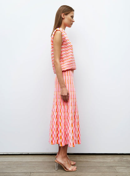 jupe longue maille zellige multicolore