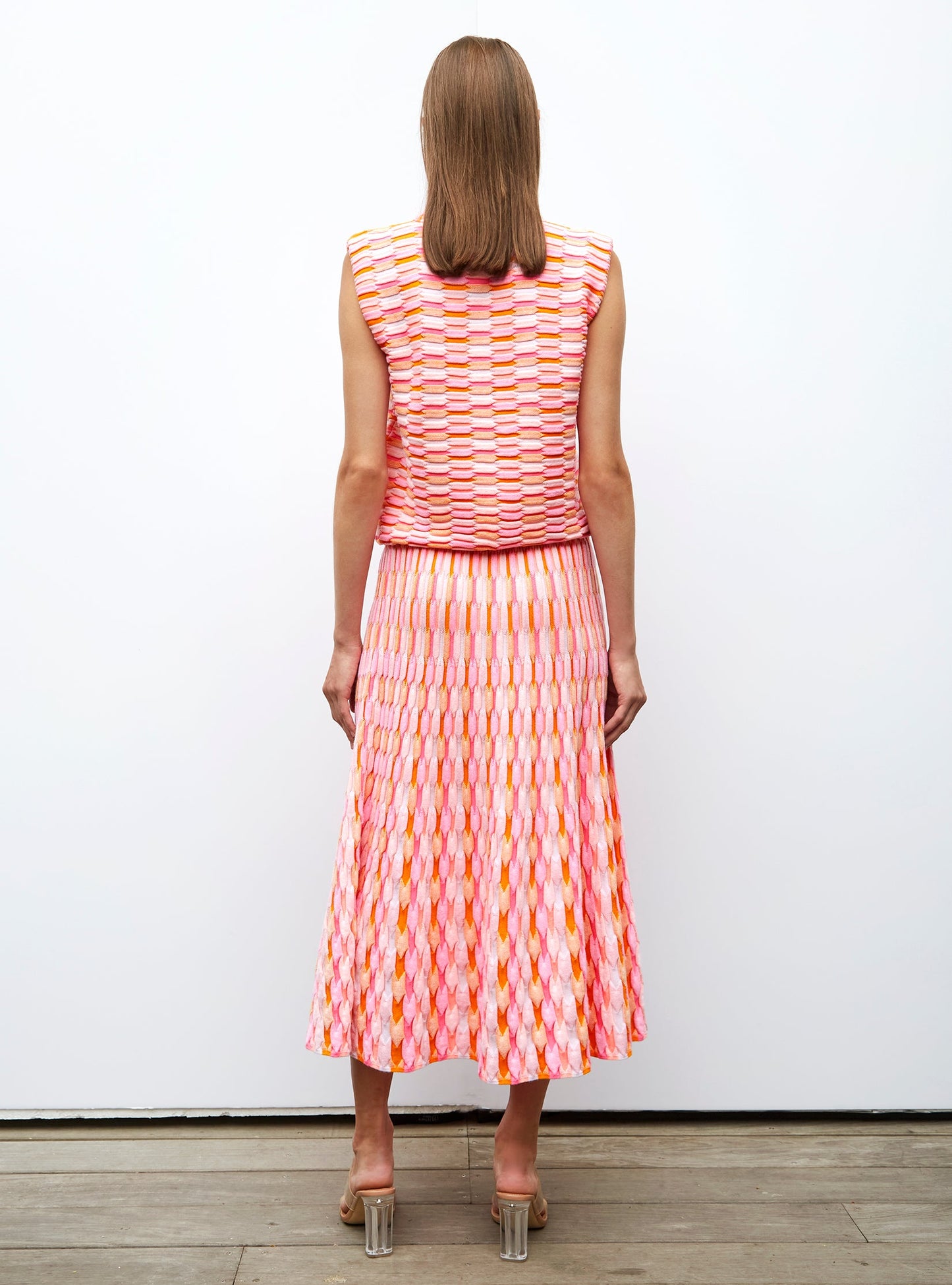 jupe longue maille zellige multicolore