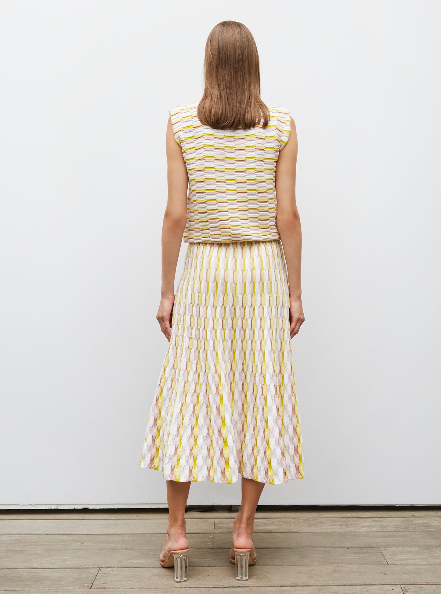 jupe longue maille zellige multicolore