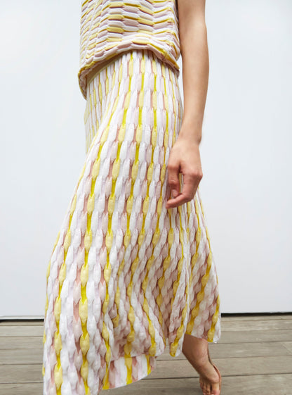 jupe longue maille zellige multicolore