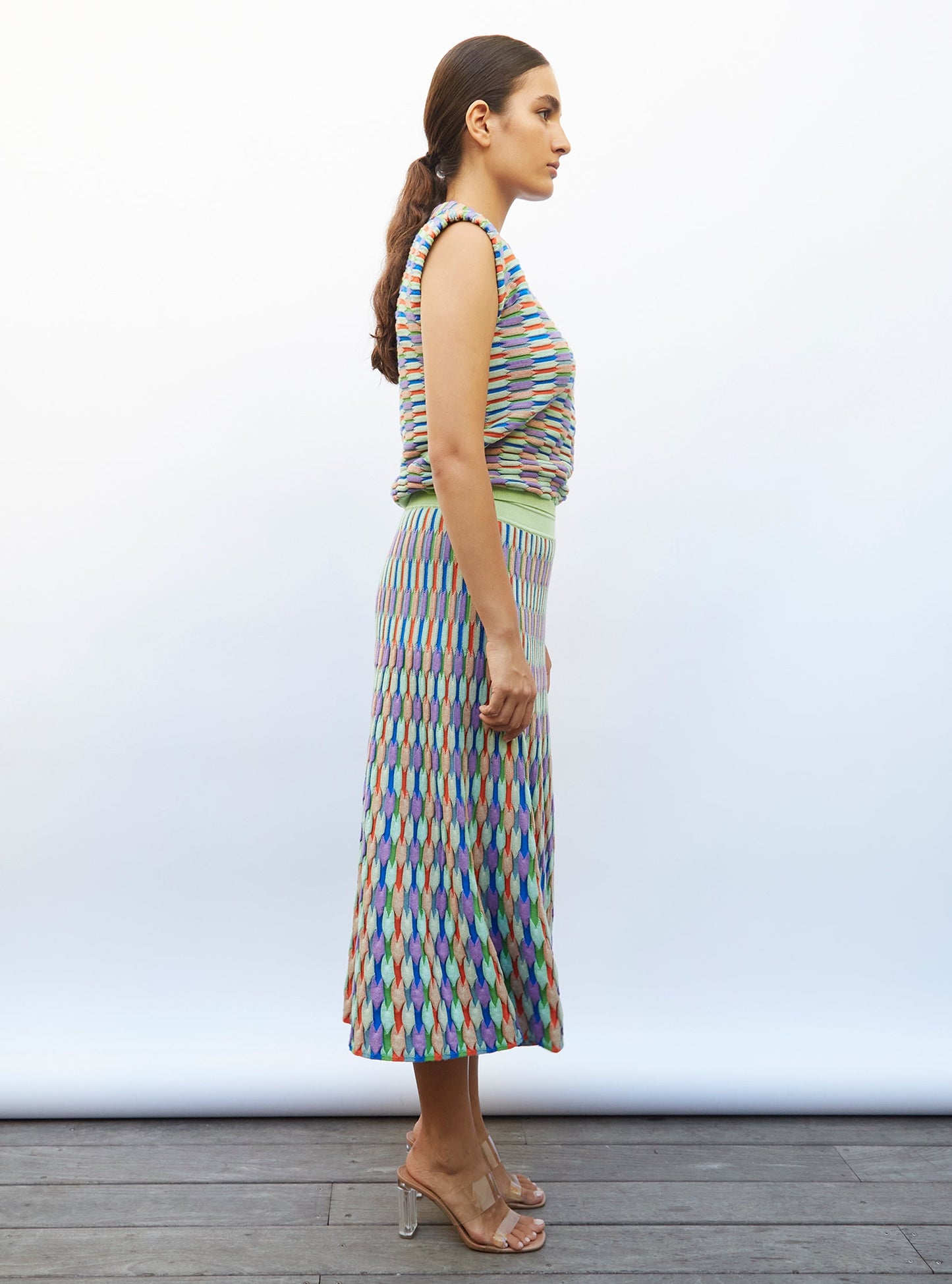 top maille zellige multicolore