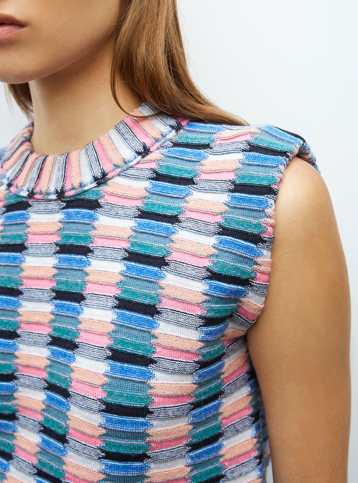 top maille zellige multicolore