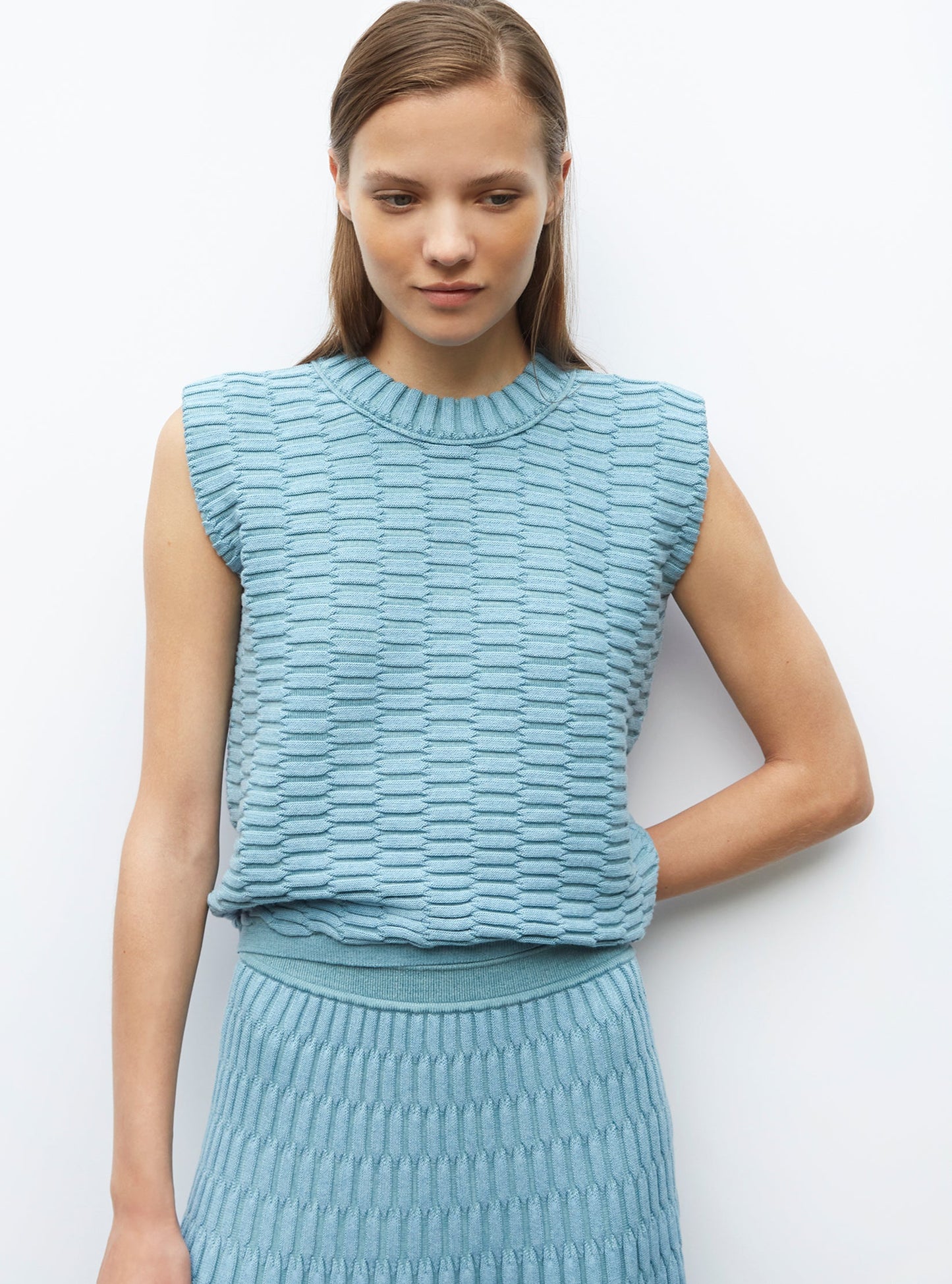 top maille zellige uni