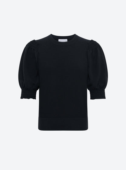 top à détails en maille smockée