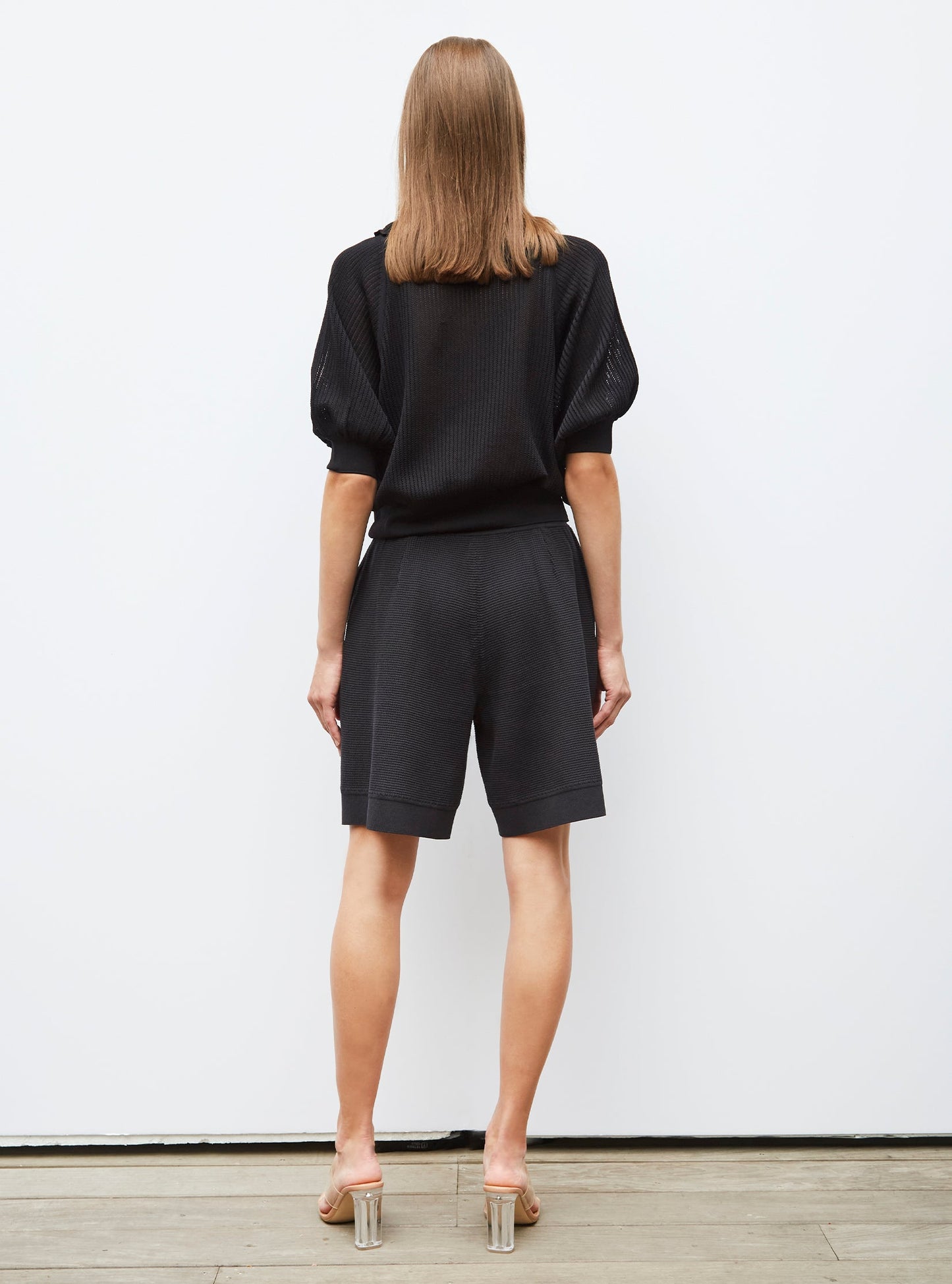 short en maille mini côte piquée