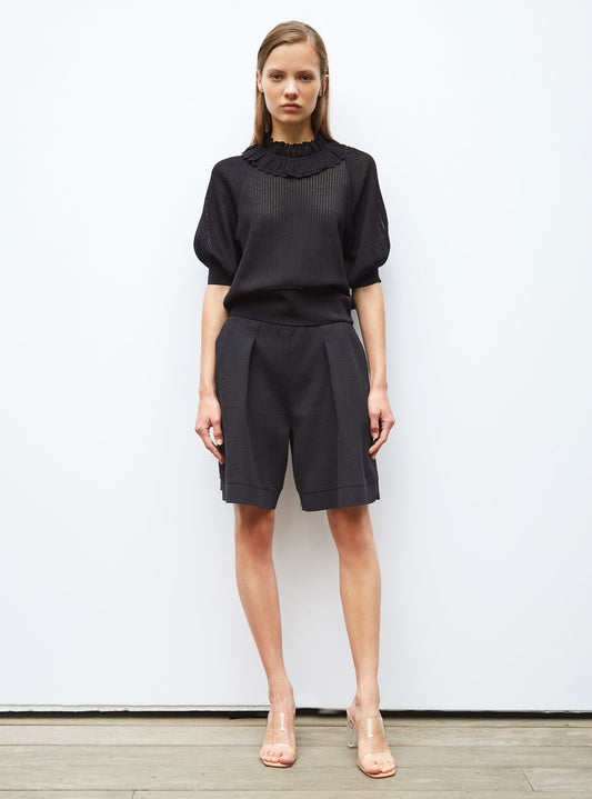 short en maille mini côte piquée