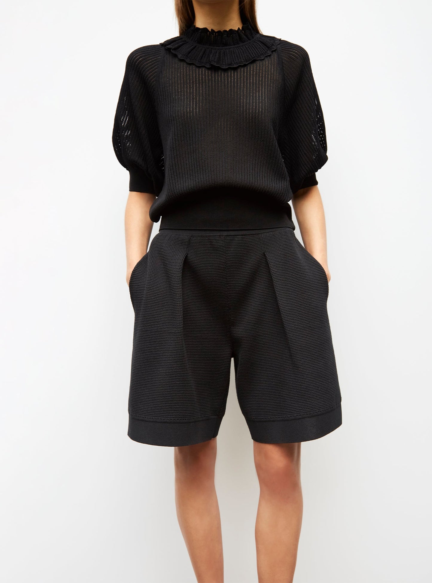 short en maille mini côte piquée