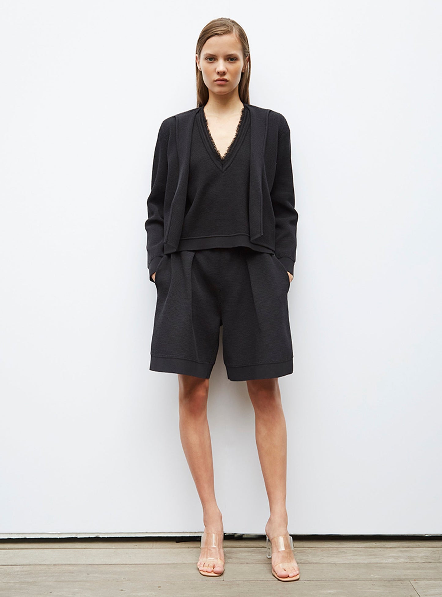 veste en maille mini côte piquée