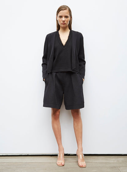 veste en maille mini côte piquée