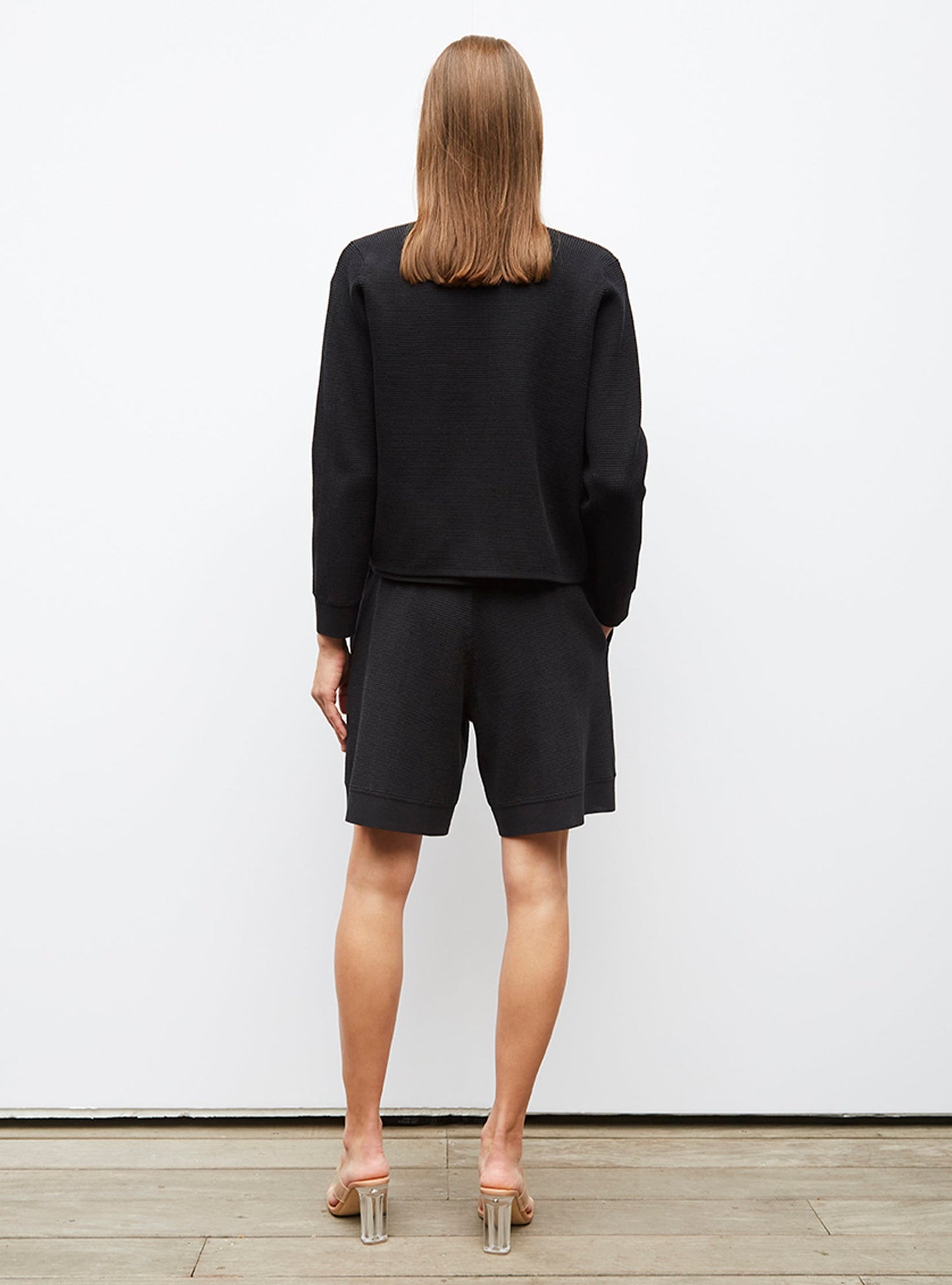 veste en maille mini côte piquée
