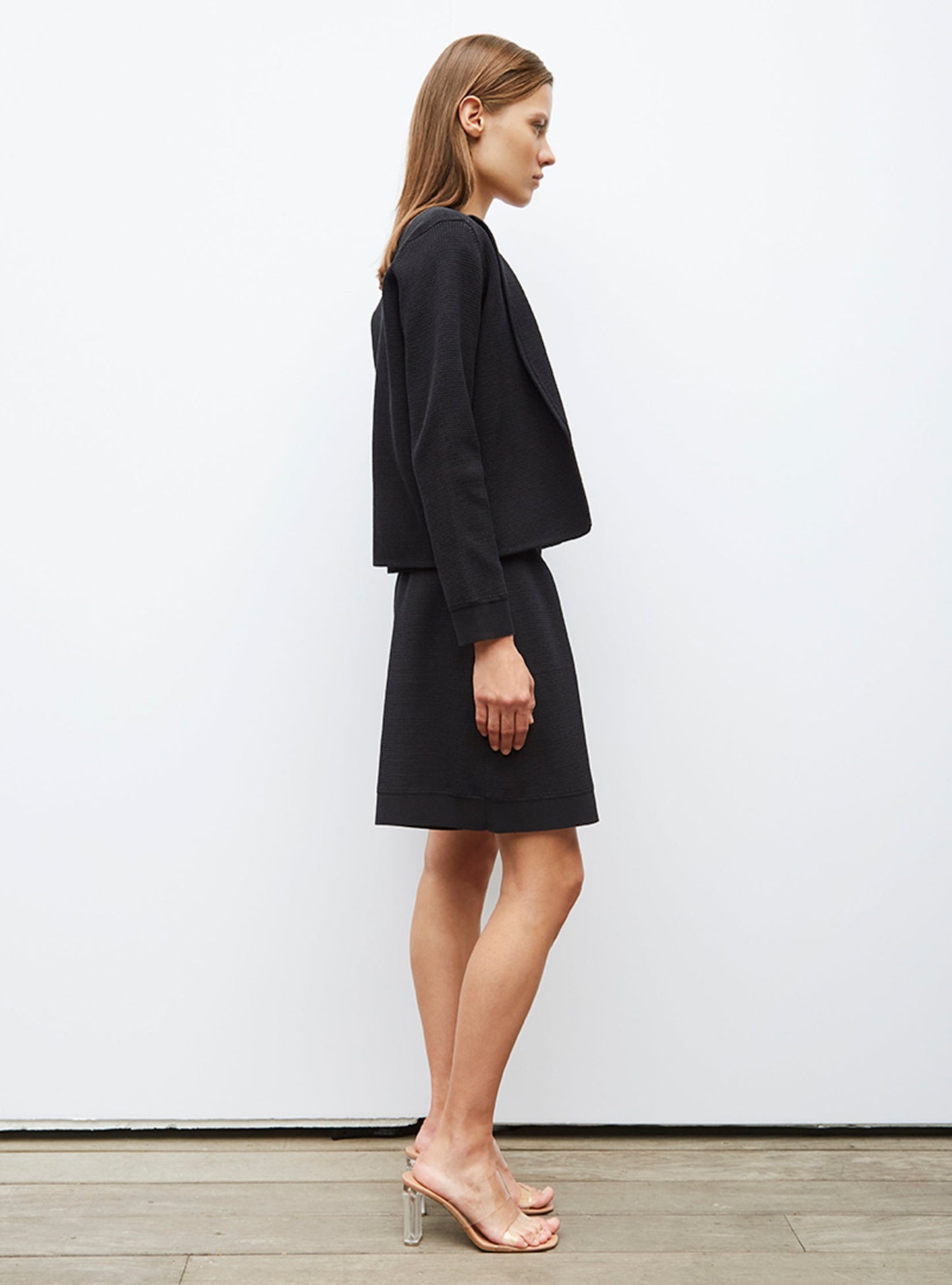 veste en maille mini côte piquée