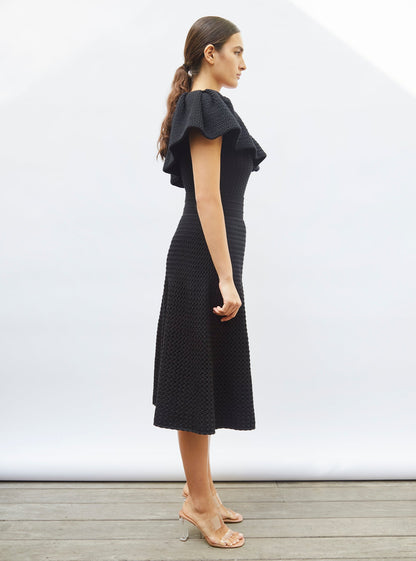 jupe midi maille smockée