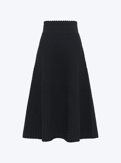 jupe midi maille smockée