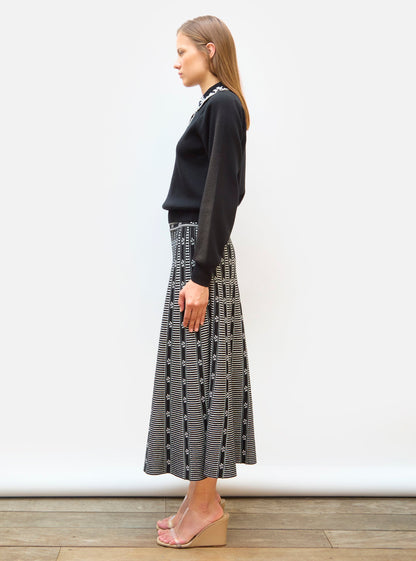 chemise maille brodée main