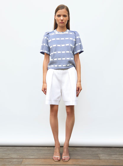 top jacquard mini fleurs