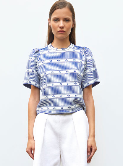 top jacquard mini fleurs