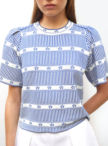 top jacquard mini fleurs