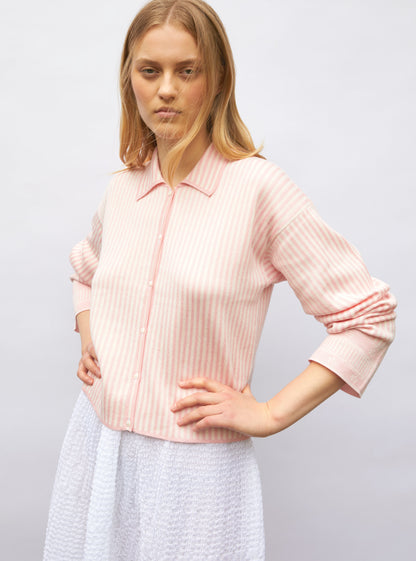 chemise maille fines rayures