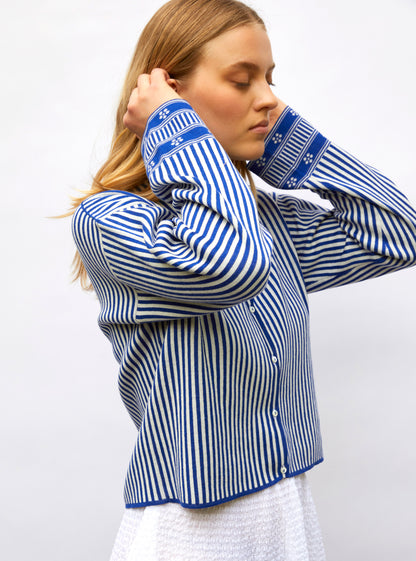 chemise maille fines rayures
