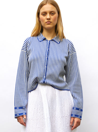 chemise maille fines rayures